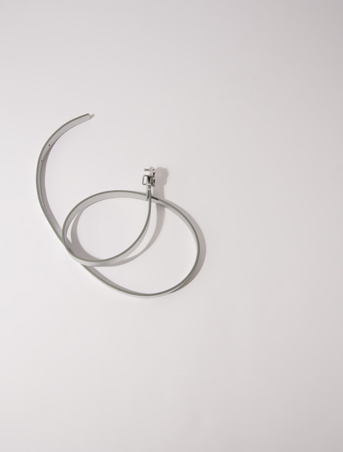 Silver  -Slim belt with Clover buckle