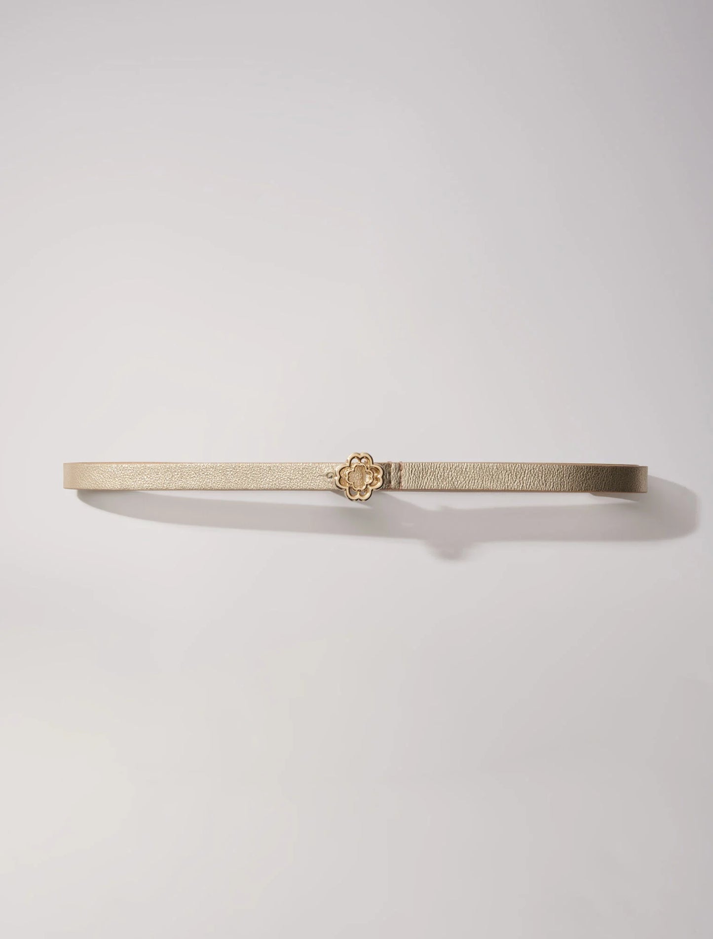 Light Gold  -Slim belt with Clover buckle