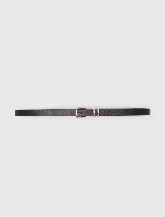 Thin belt with square buckle