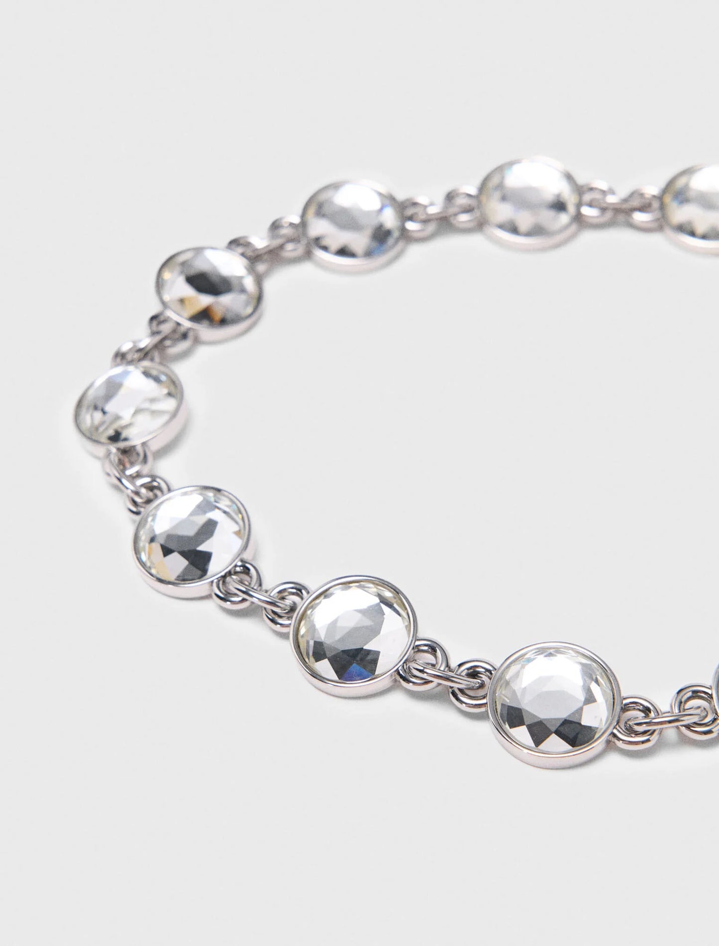 Rhinestone chain belt Silvery