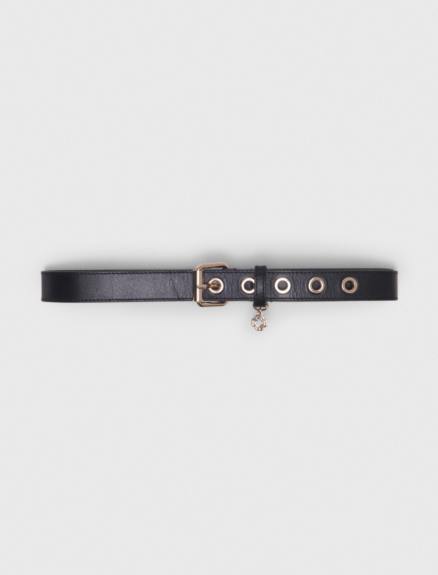 Leather Belt With Miss M Buckle Black