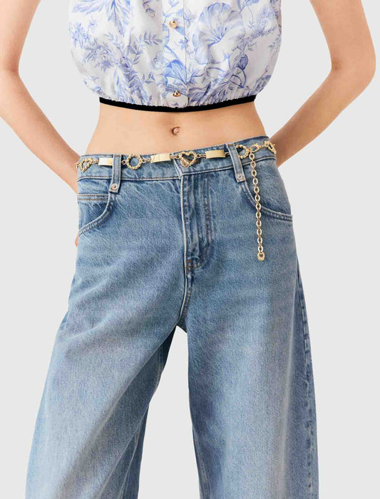 Twisted gold chain belt Gold