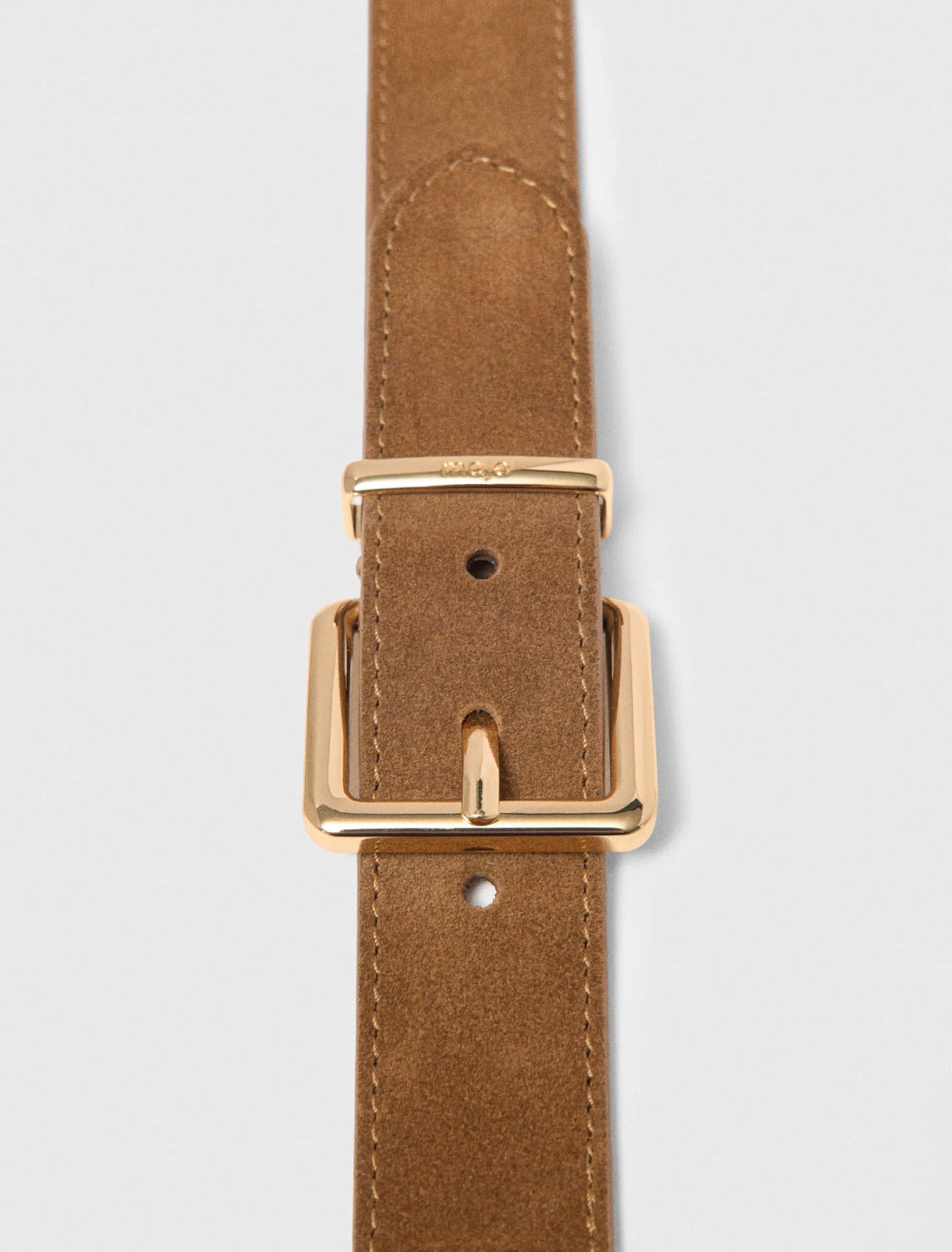 Double Buckle Suede Belt Camel