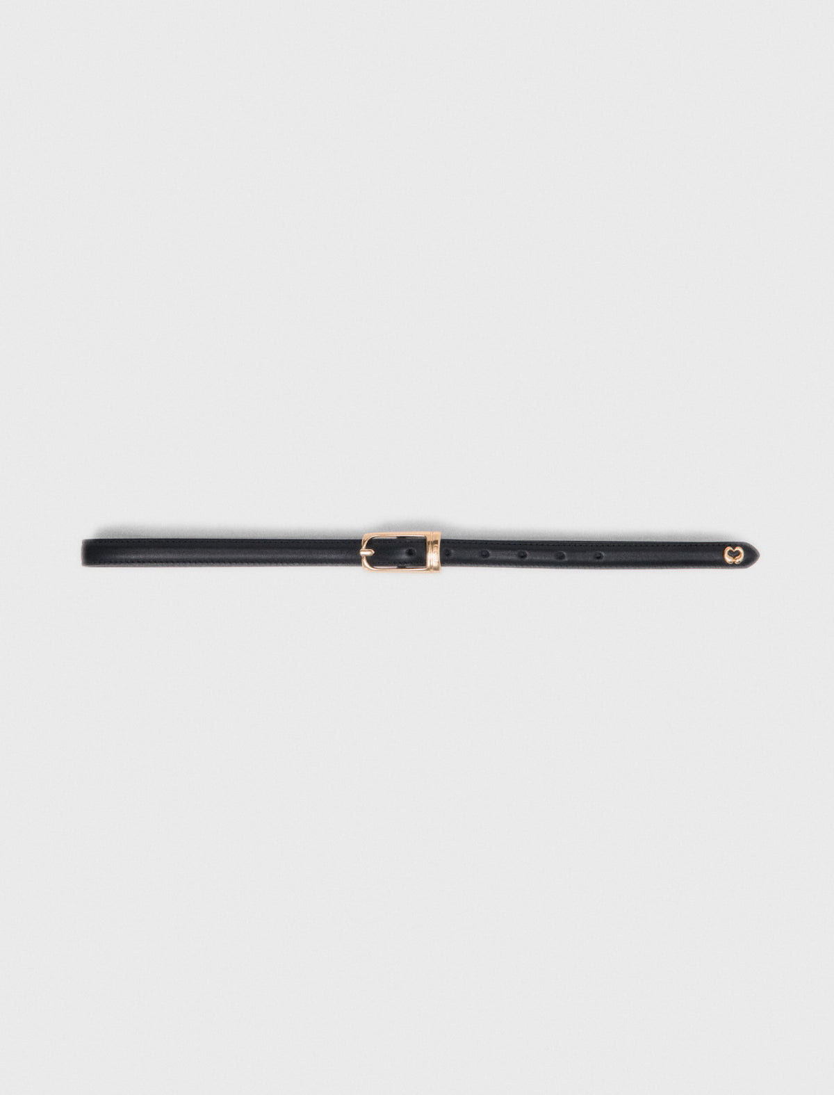 Slim leather belt Black