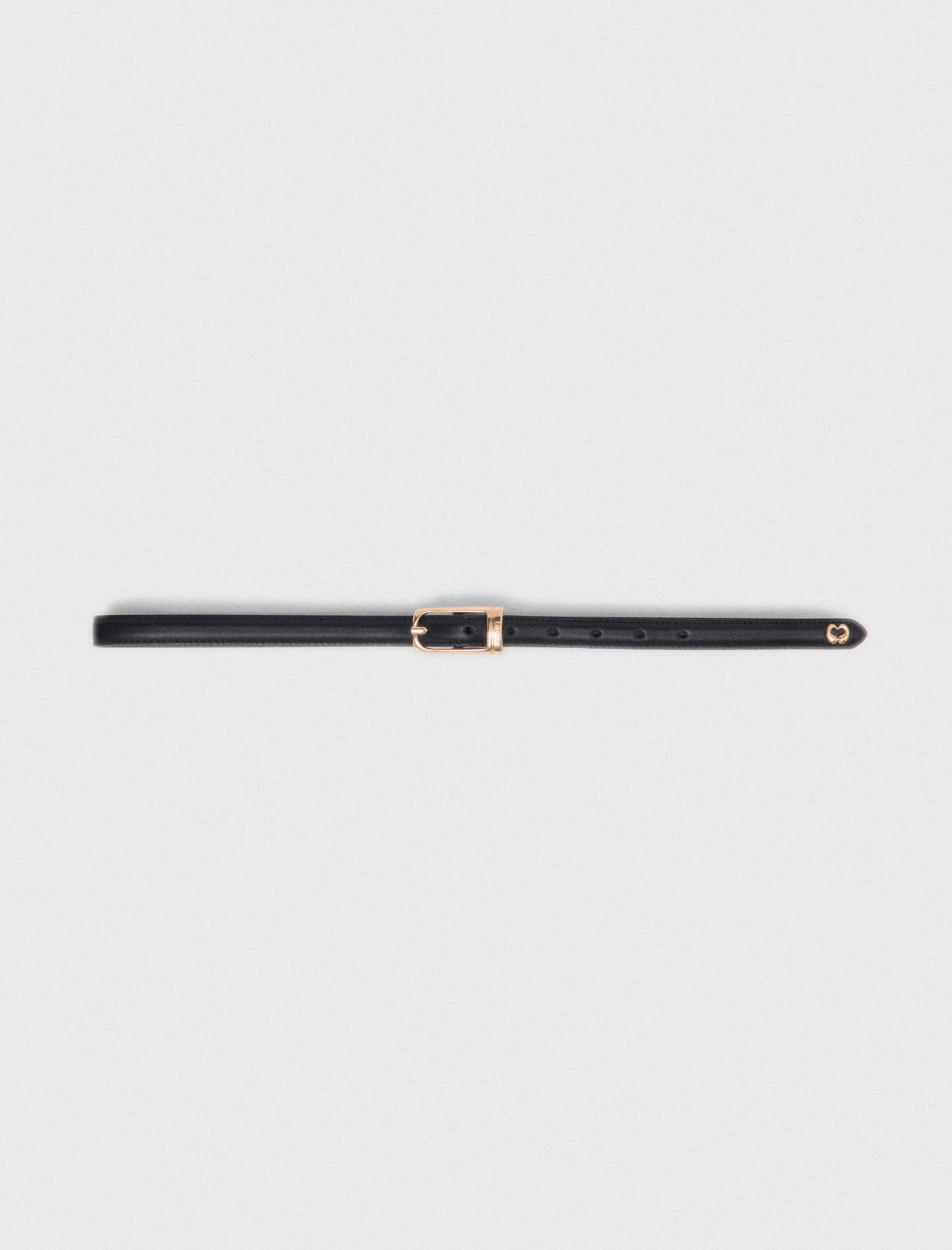 Slim leather belt Black