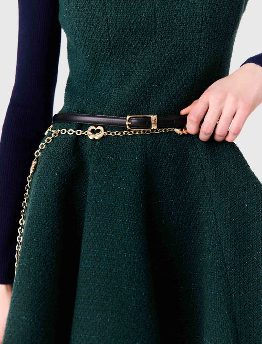 Chain belt with logo details Light Gold