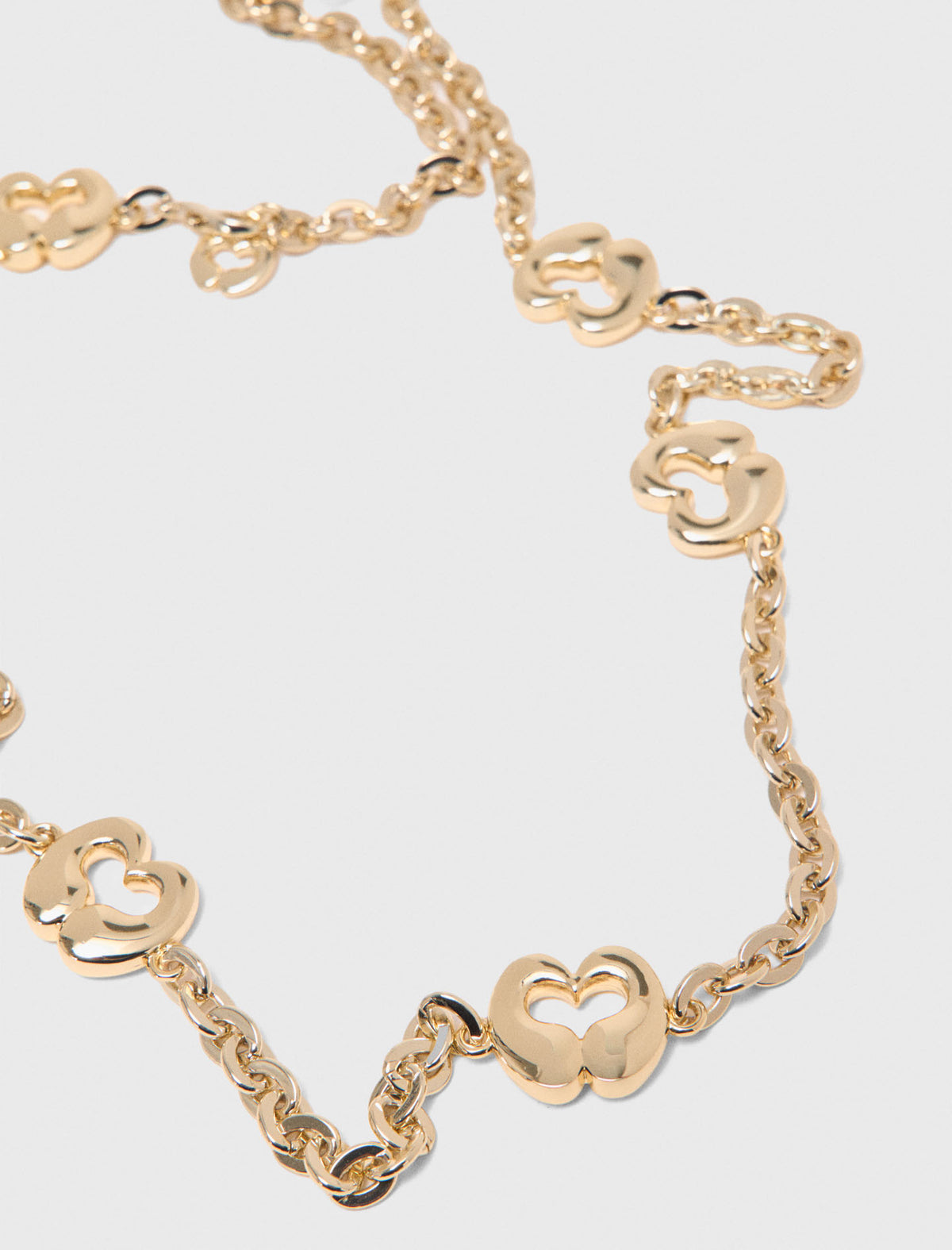 Chain belt with logo details Light Gold