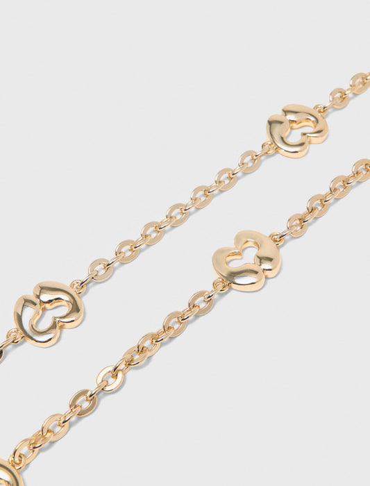 Chain belt with logo details Light Gold