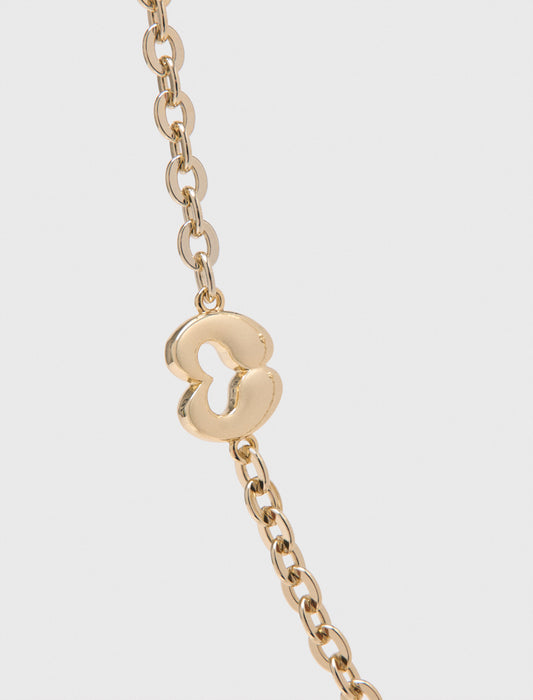 Chain belt with logo details Light Gold