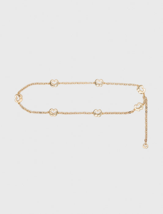 Chain belt with logo details Light Gold