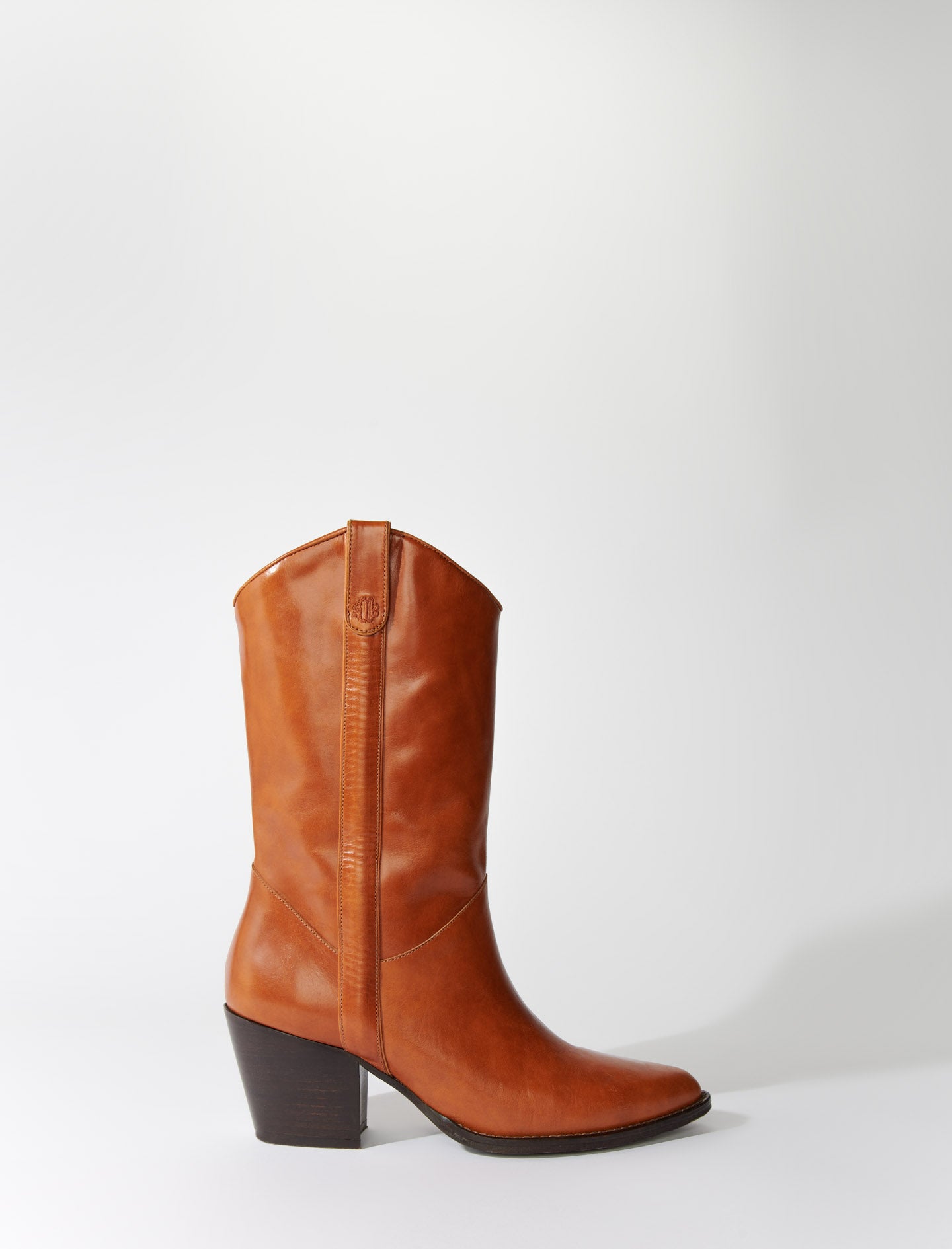 Camel Heeled leather boots