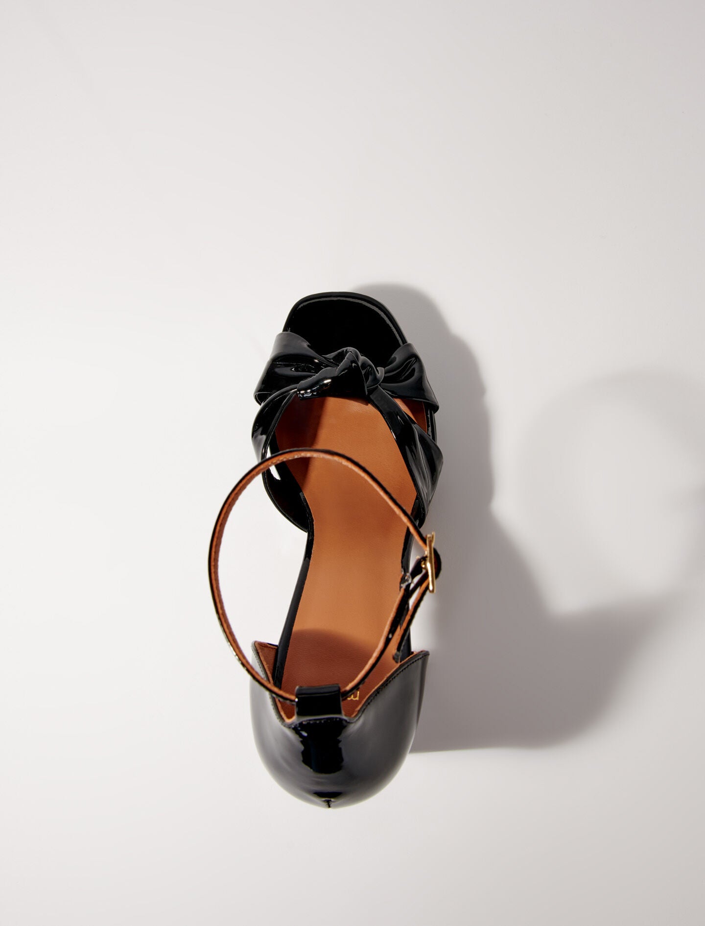 Black-leather platform sandals