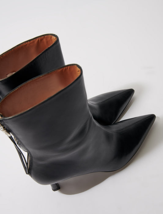 Black  -leather ankle boots