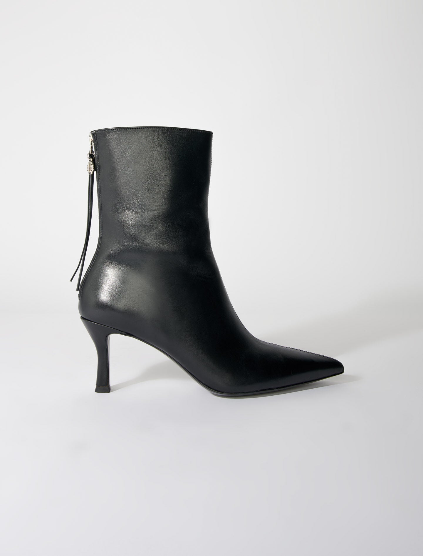 Black-leather ankle boots