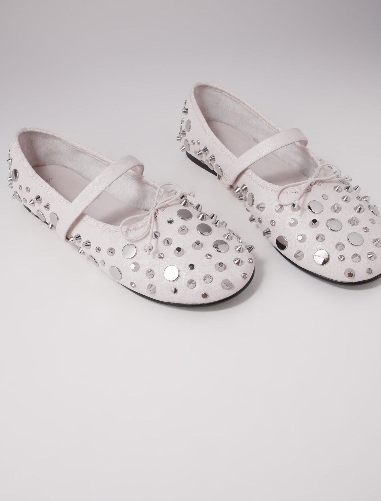 Vanilla Ecru  -Studded ballet flats