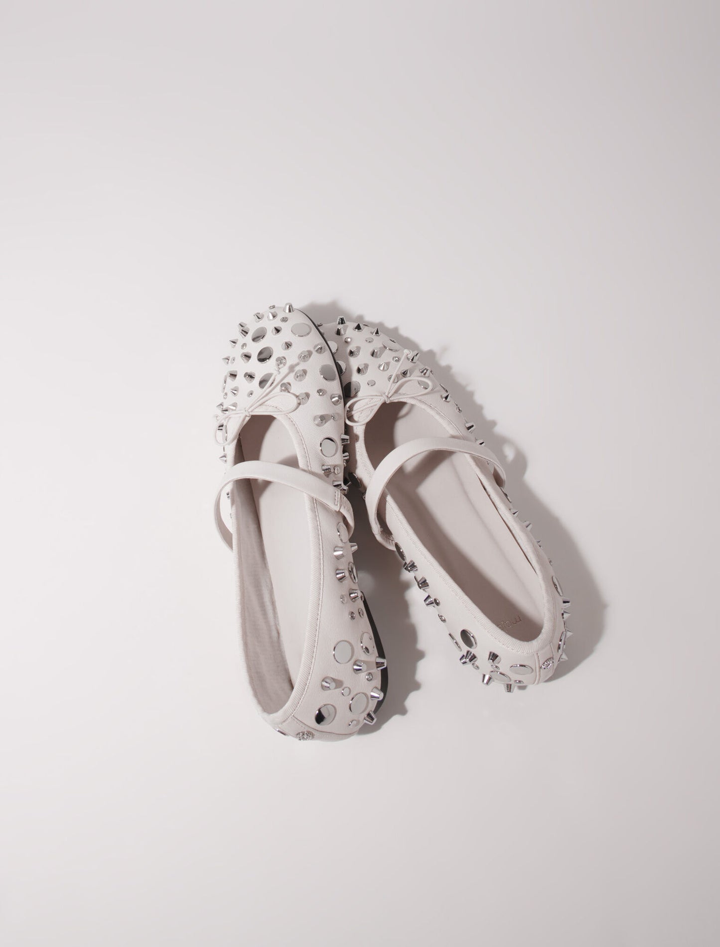 Vanilla Ecru  -Studded ballet flats