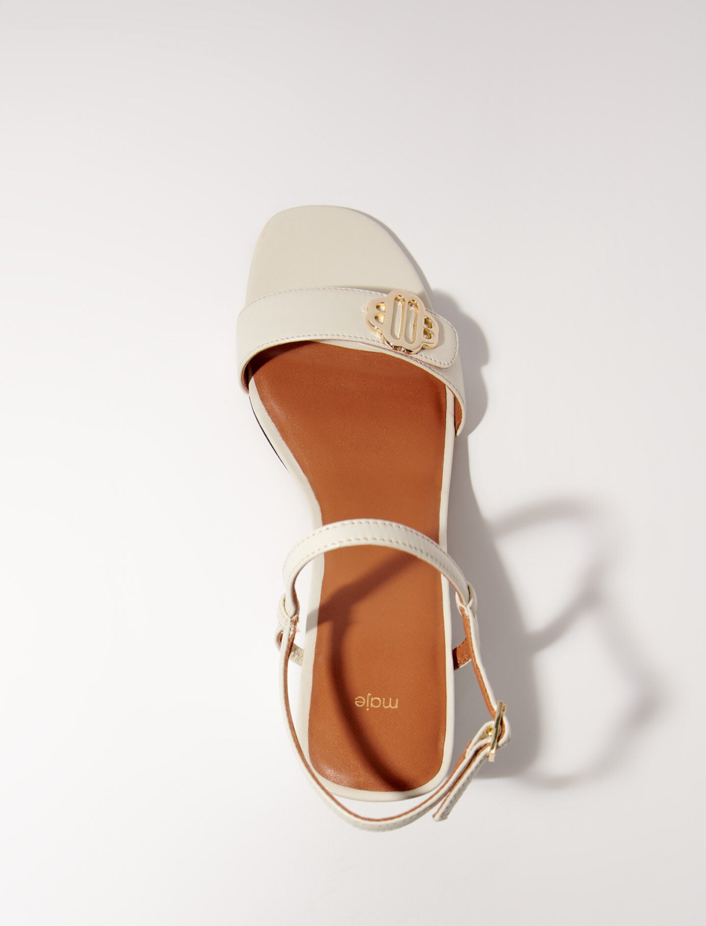 Ecru-leather sandals