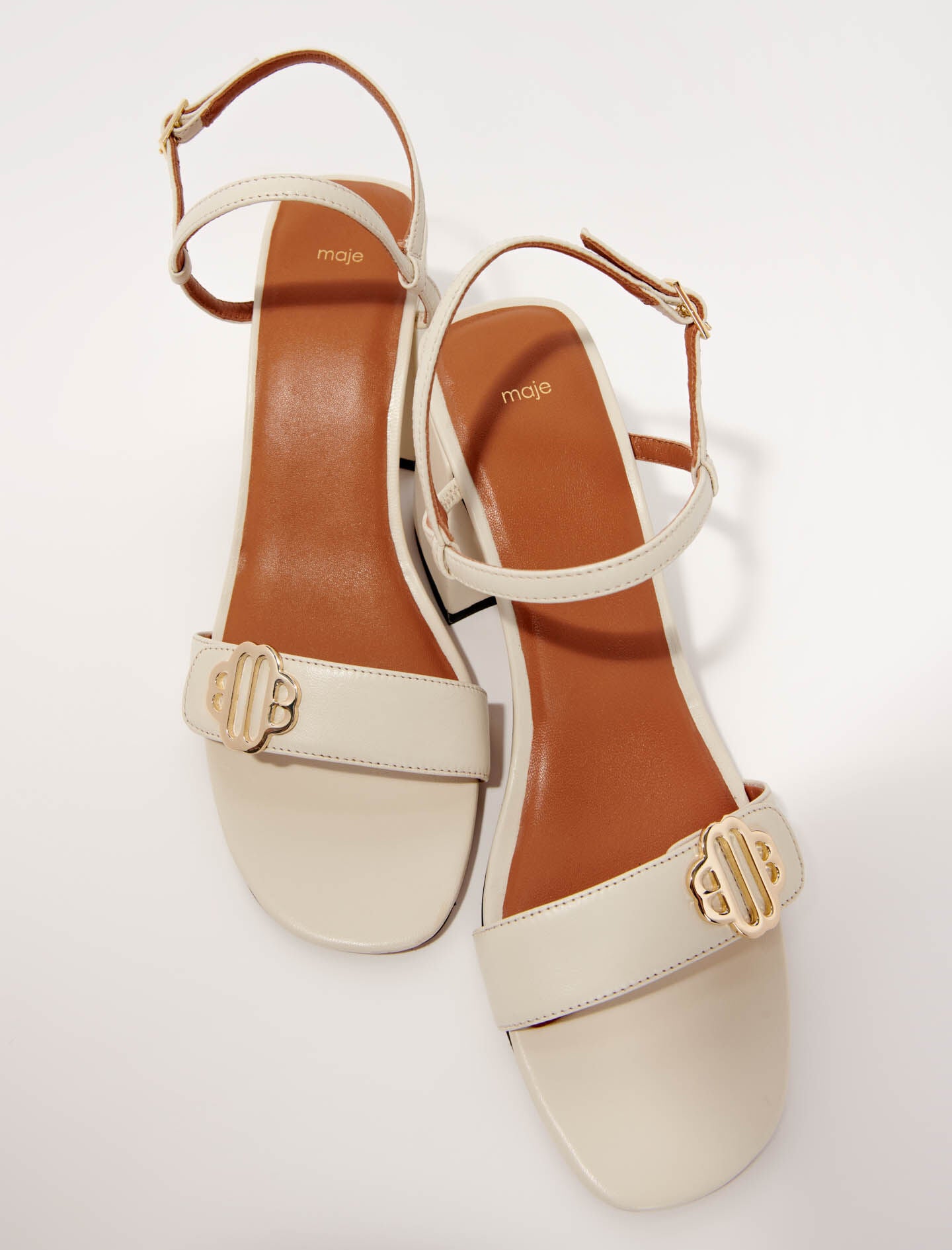 Ecru-leather sandals