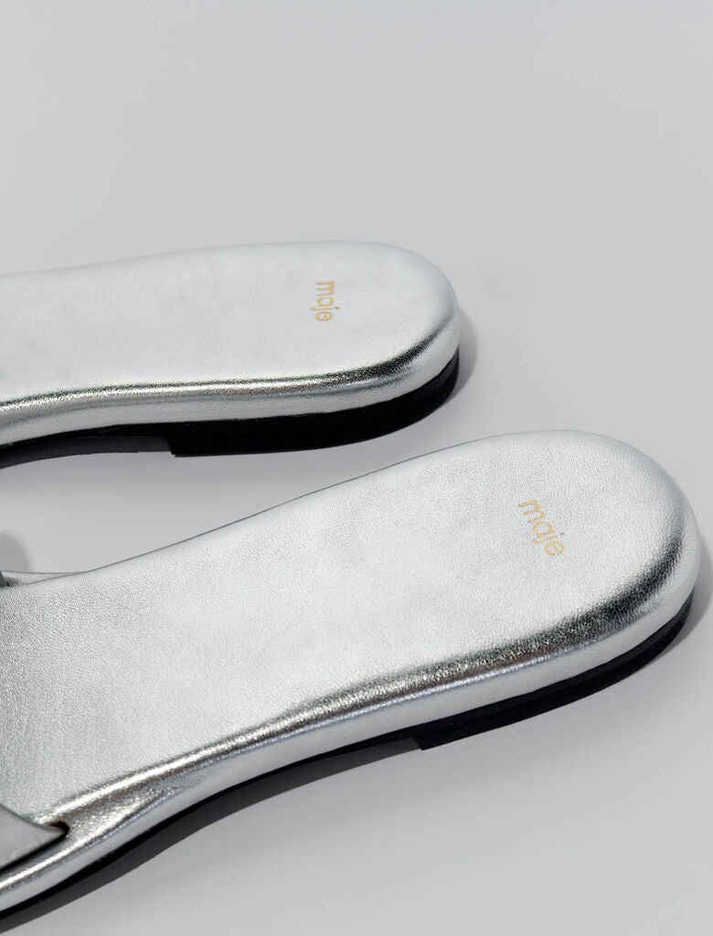 Silver-Studded leather mules