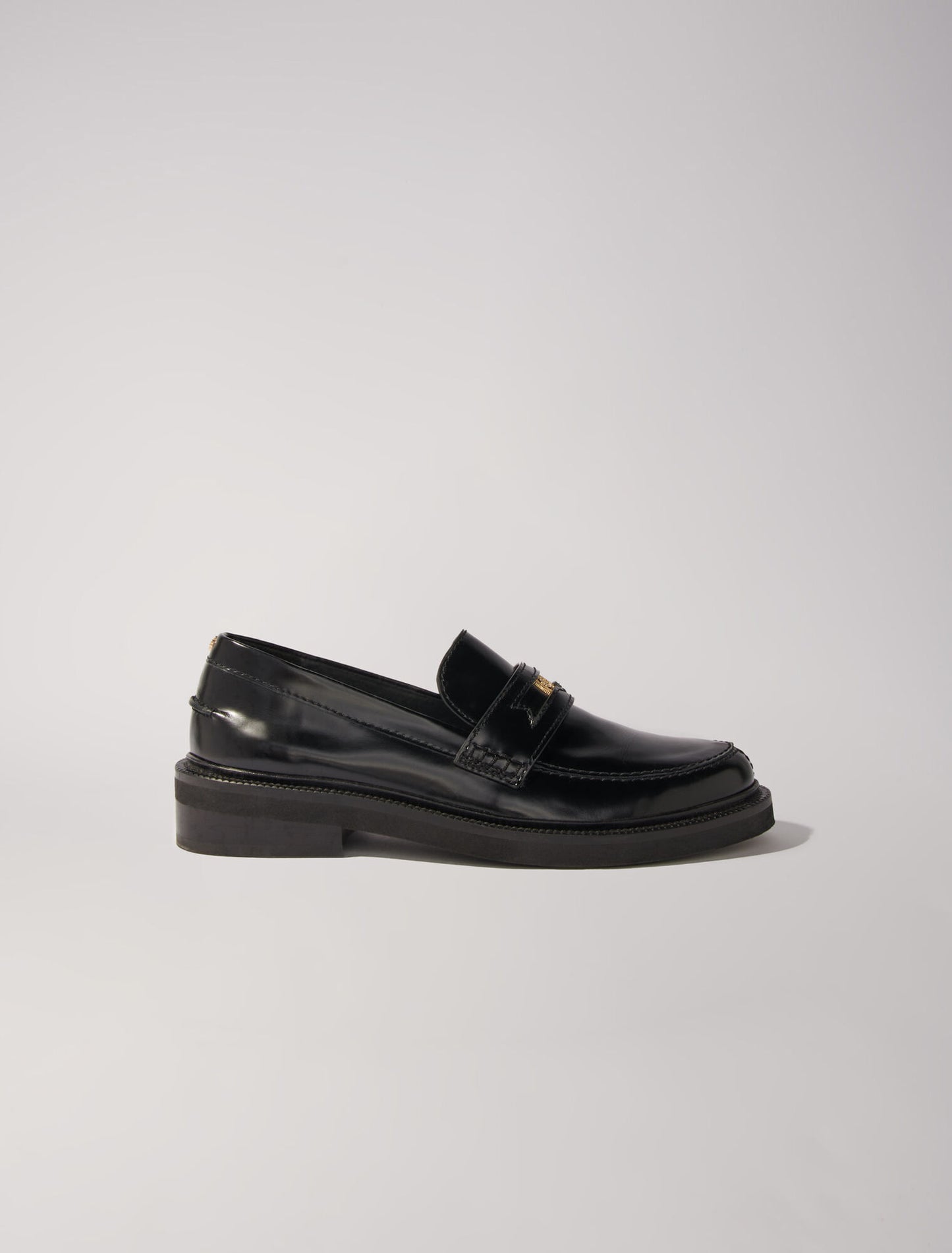 Black featured-Leather loafers