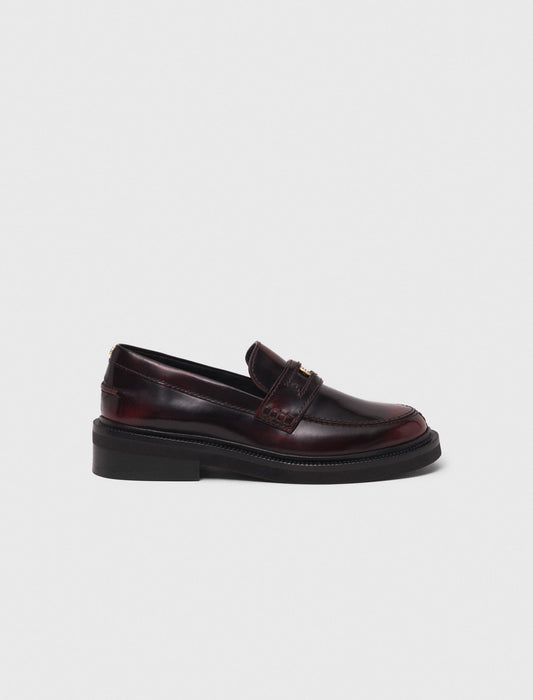 Brushed leather loafers