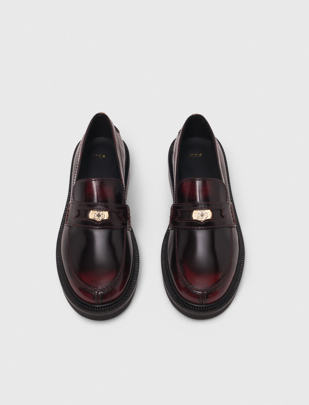 Brushed leather loafers