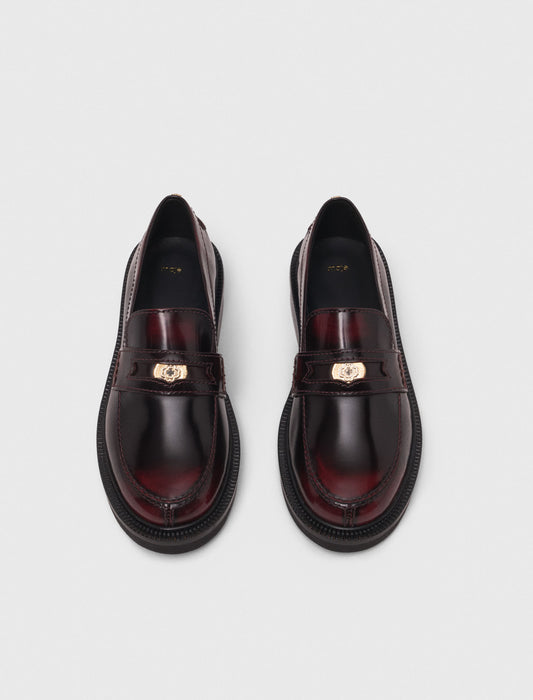 Brushed leather loafers