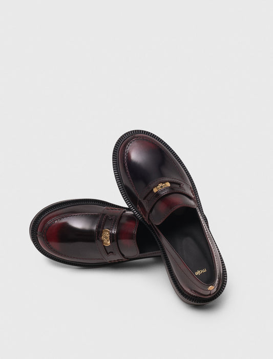 Brushed leather loafers