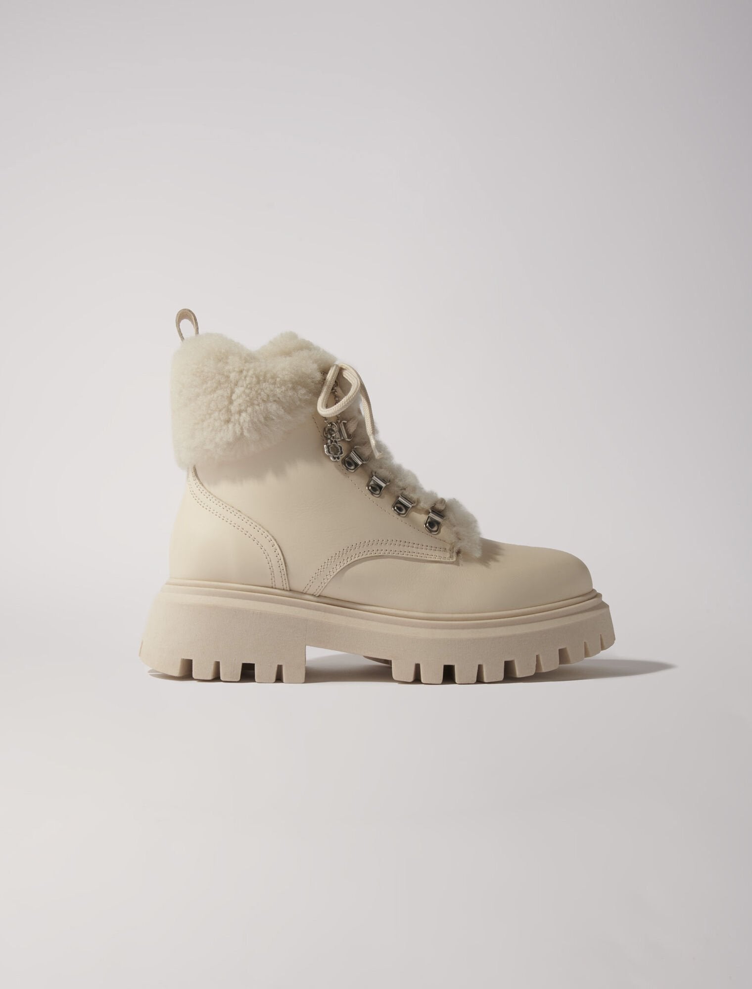 Ecru featured Chunky faux fur boots