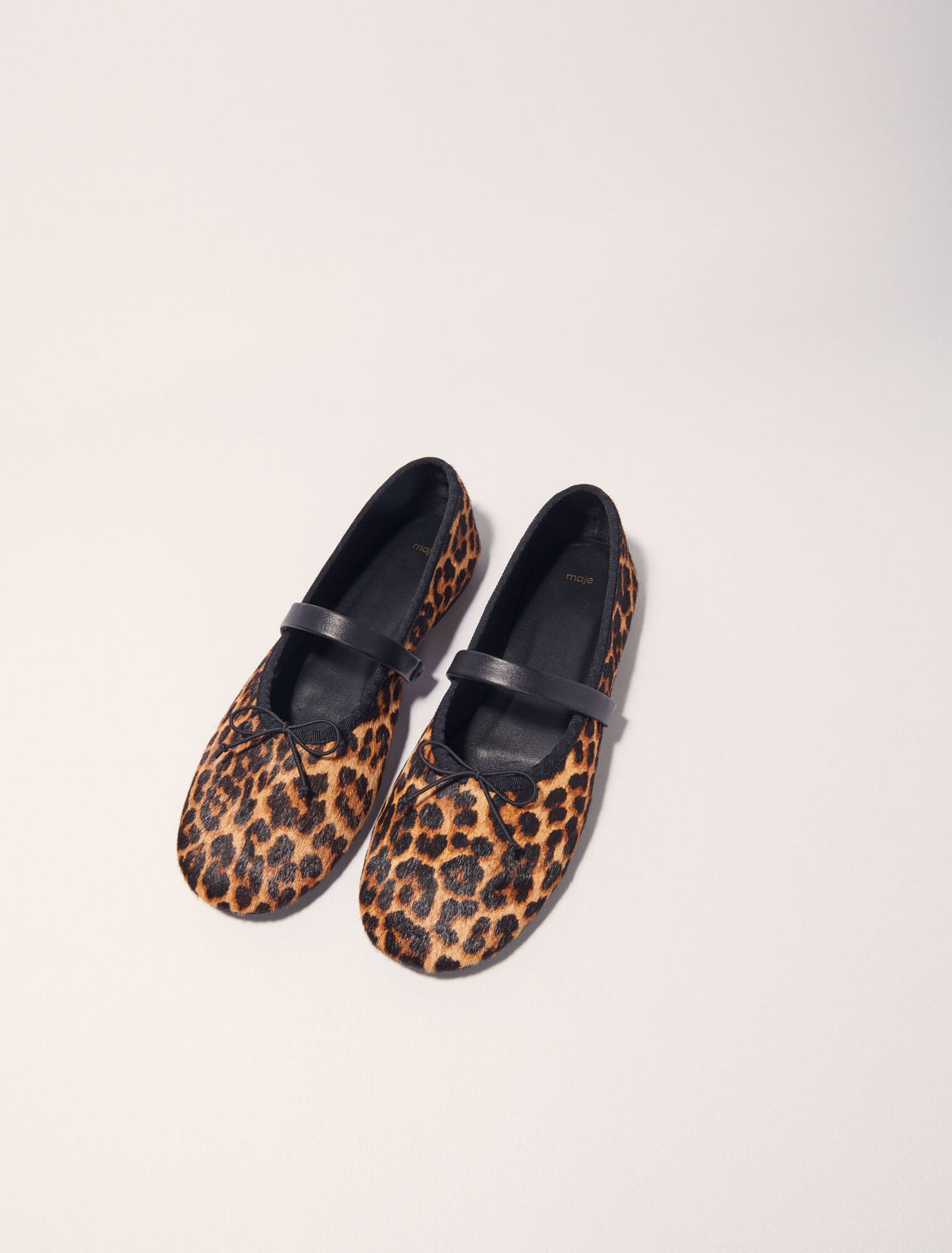 Leopard Print Leopard-effect leather ballet flats