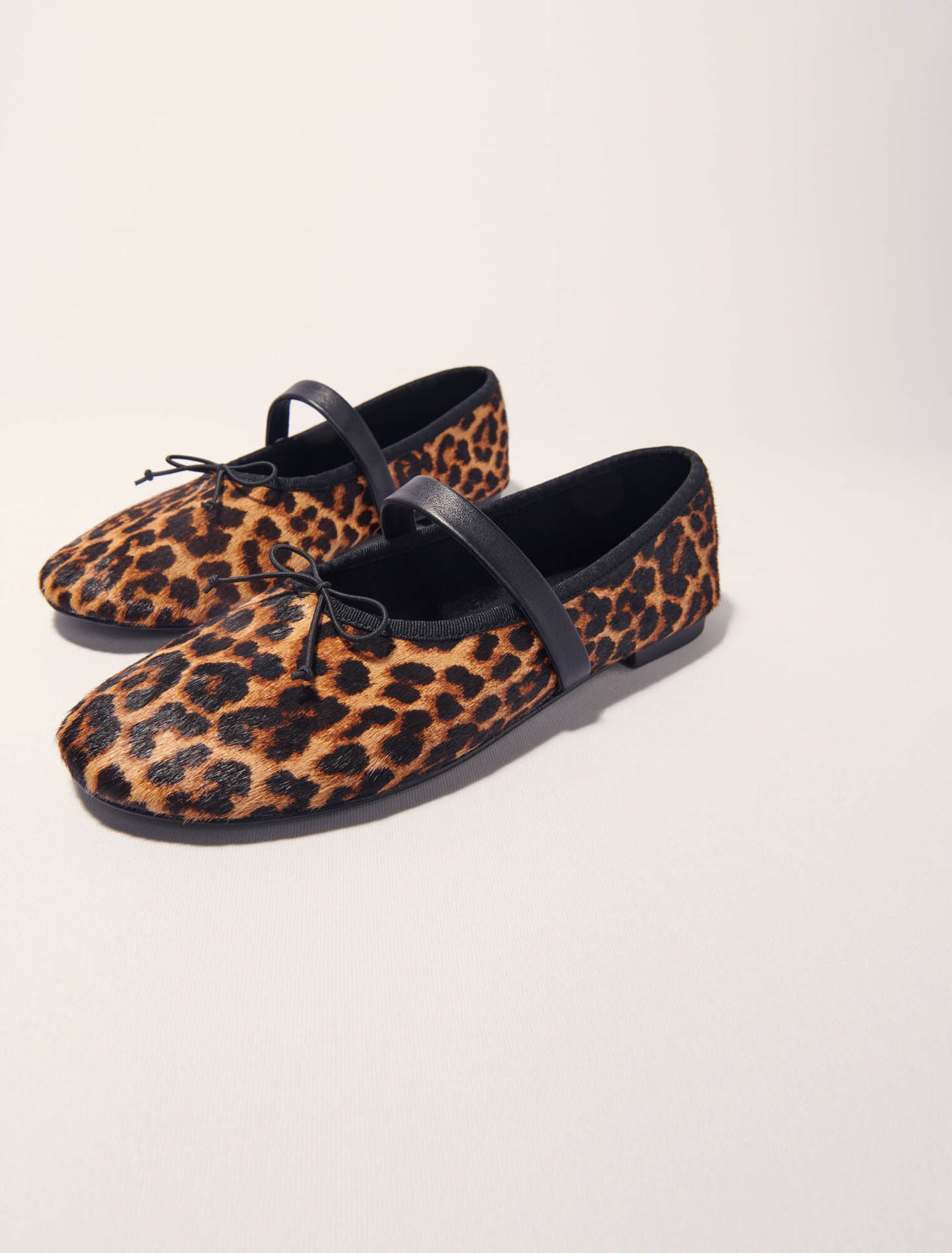 Leopard Print Leopard-effect leather ballet flats