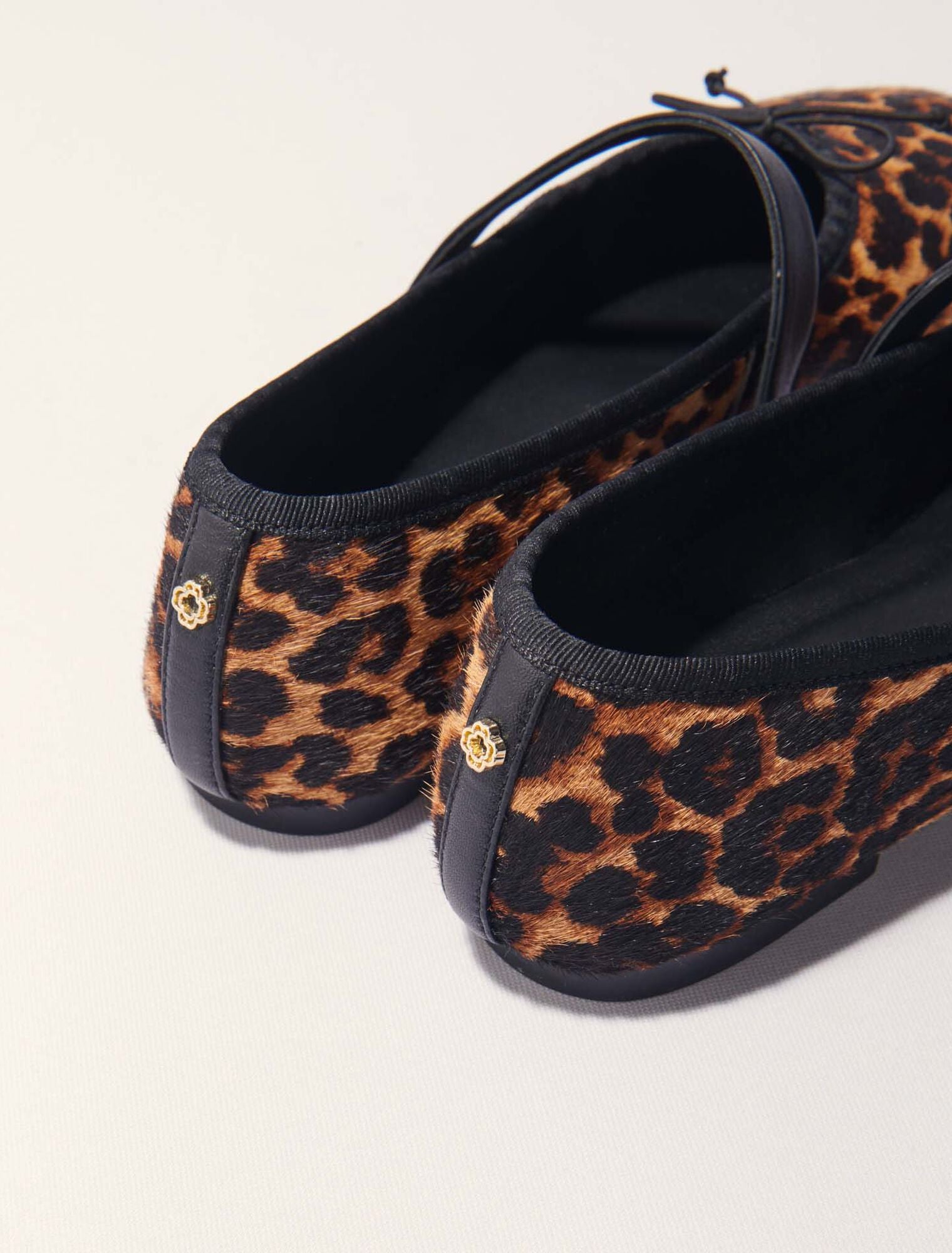 Leopard Print Leopard-effect leather ballet flats