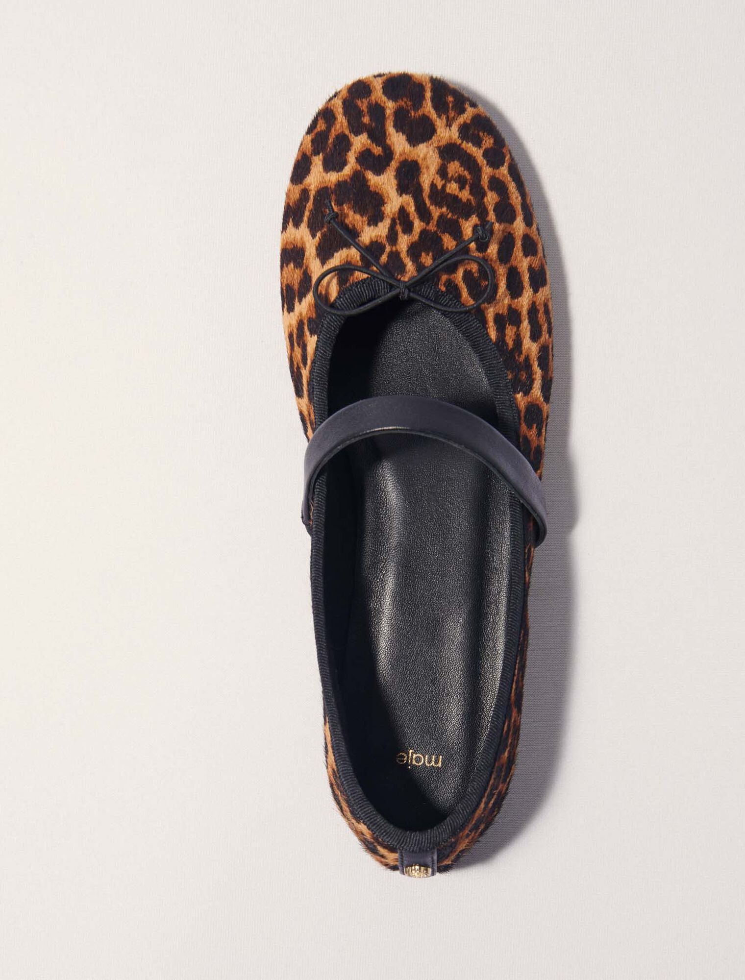 Leopard Print Leopard-effect leather ballet flats