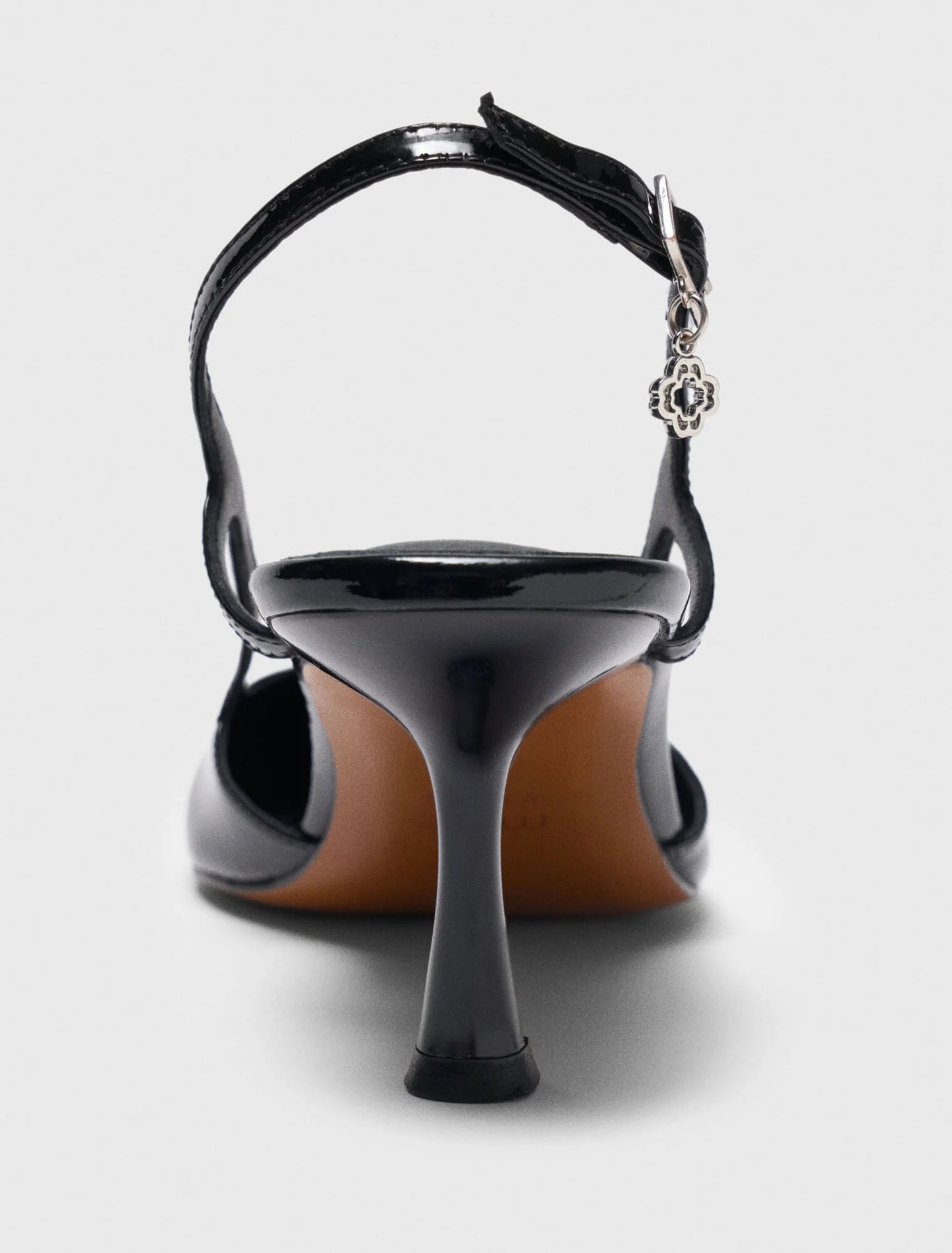 Patent leather slingback pumps Black