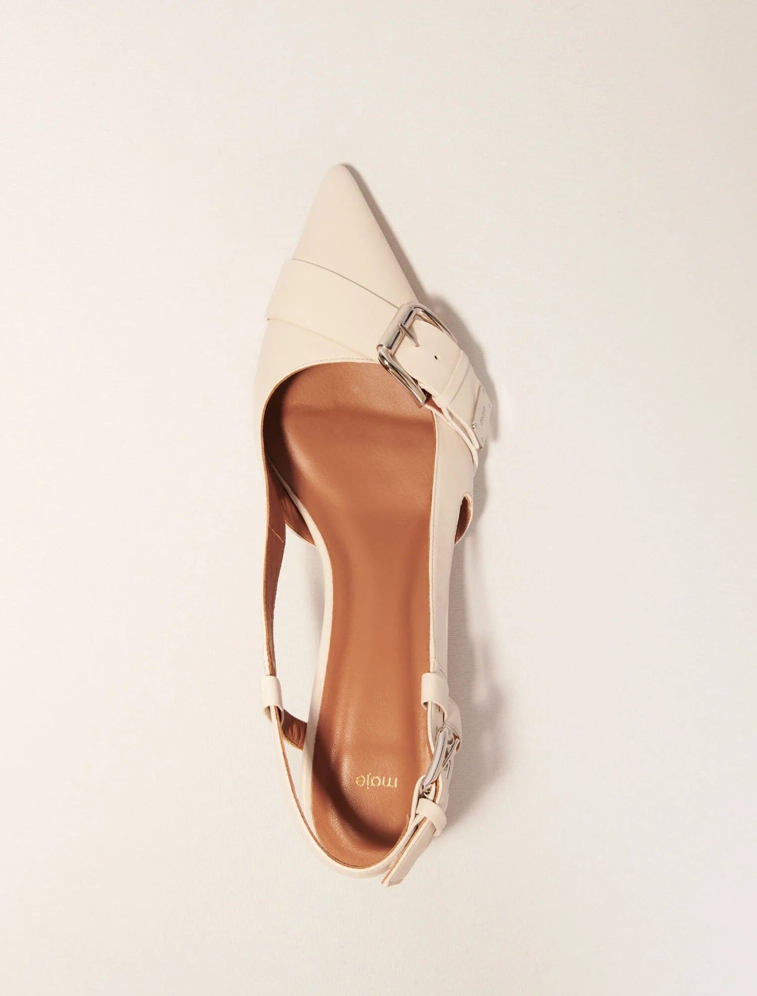 White-Double Buckle Slingback Pump