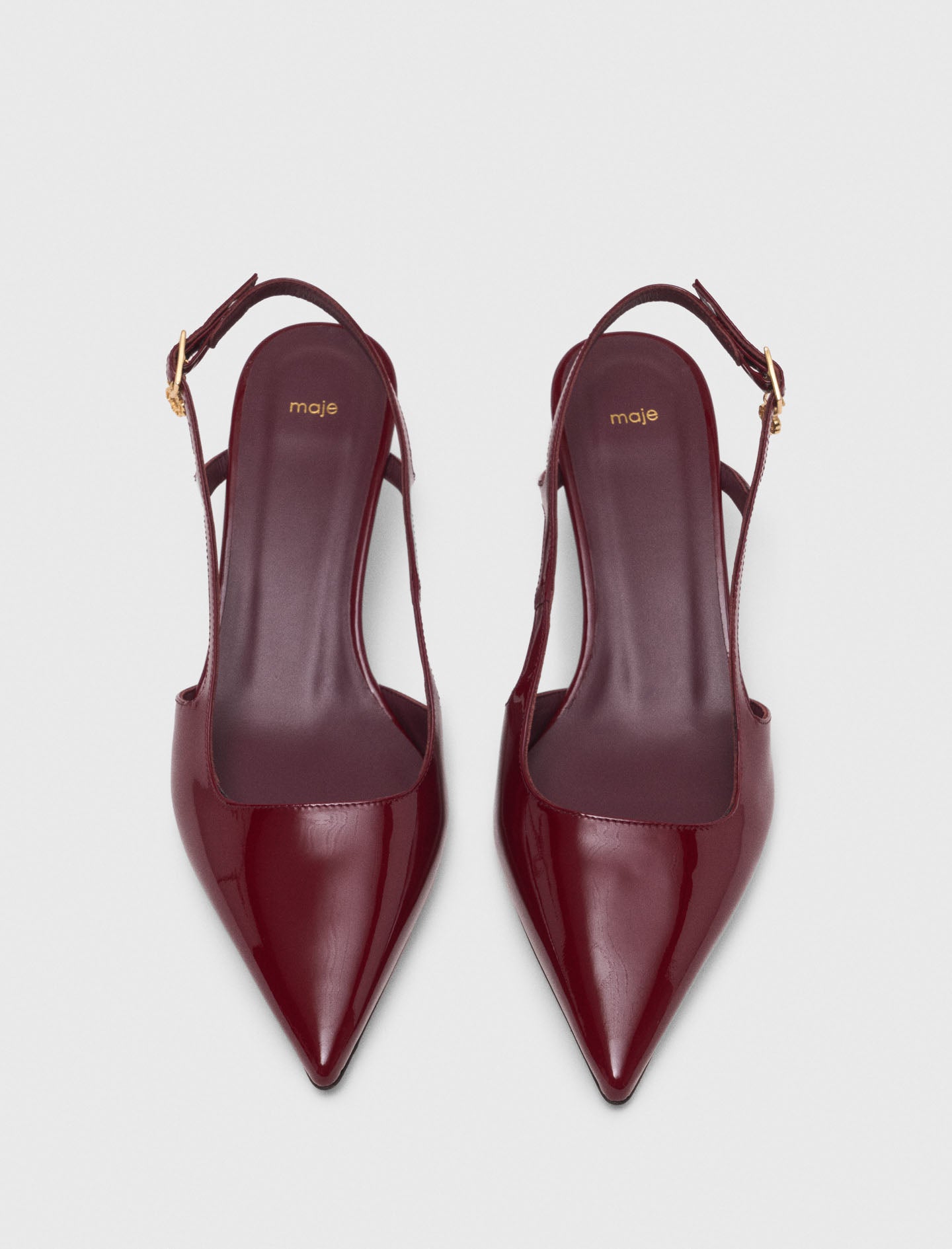 Patent leather slingback pumps