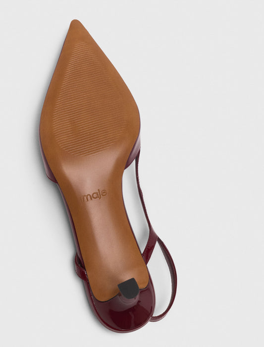 Patent leather slingback pumps Burgundy