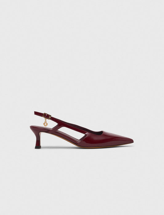 Patent leather slingback pumps Burgundy