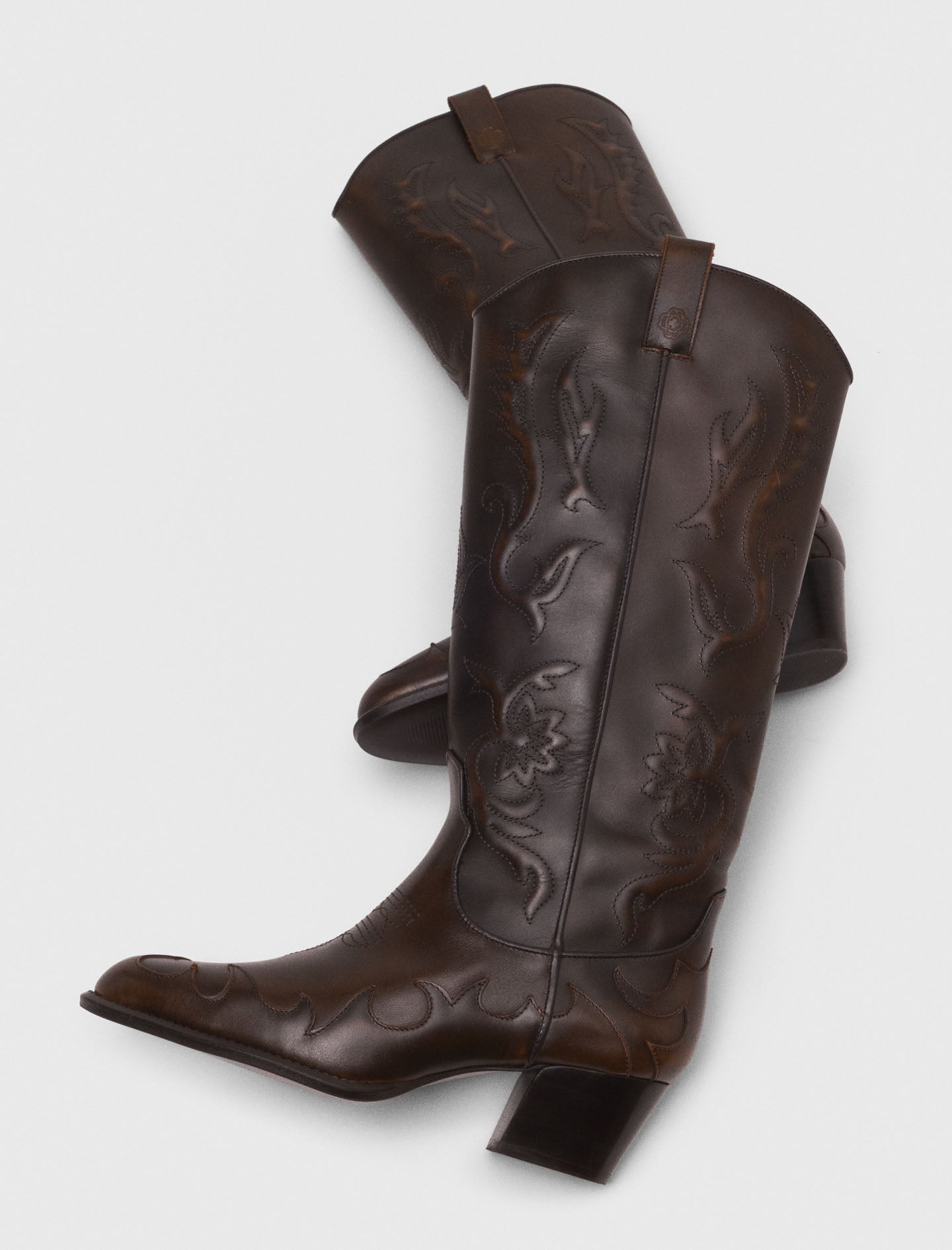 Leather cowboy boots