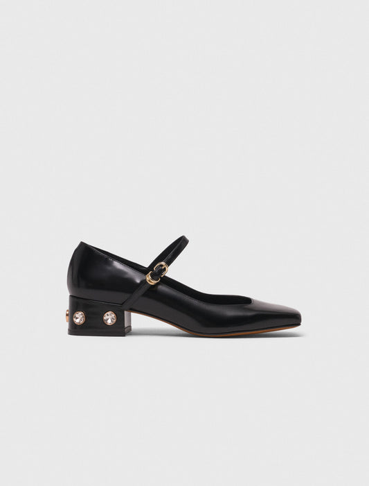 Heeled rhinestone Mary Janes
