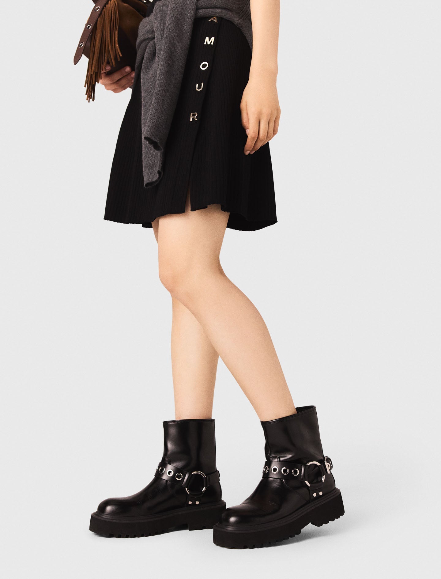 Leather Biker Boot BLACK