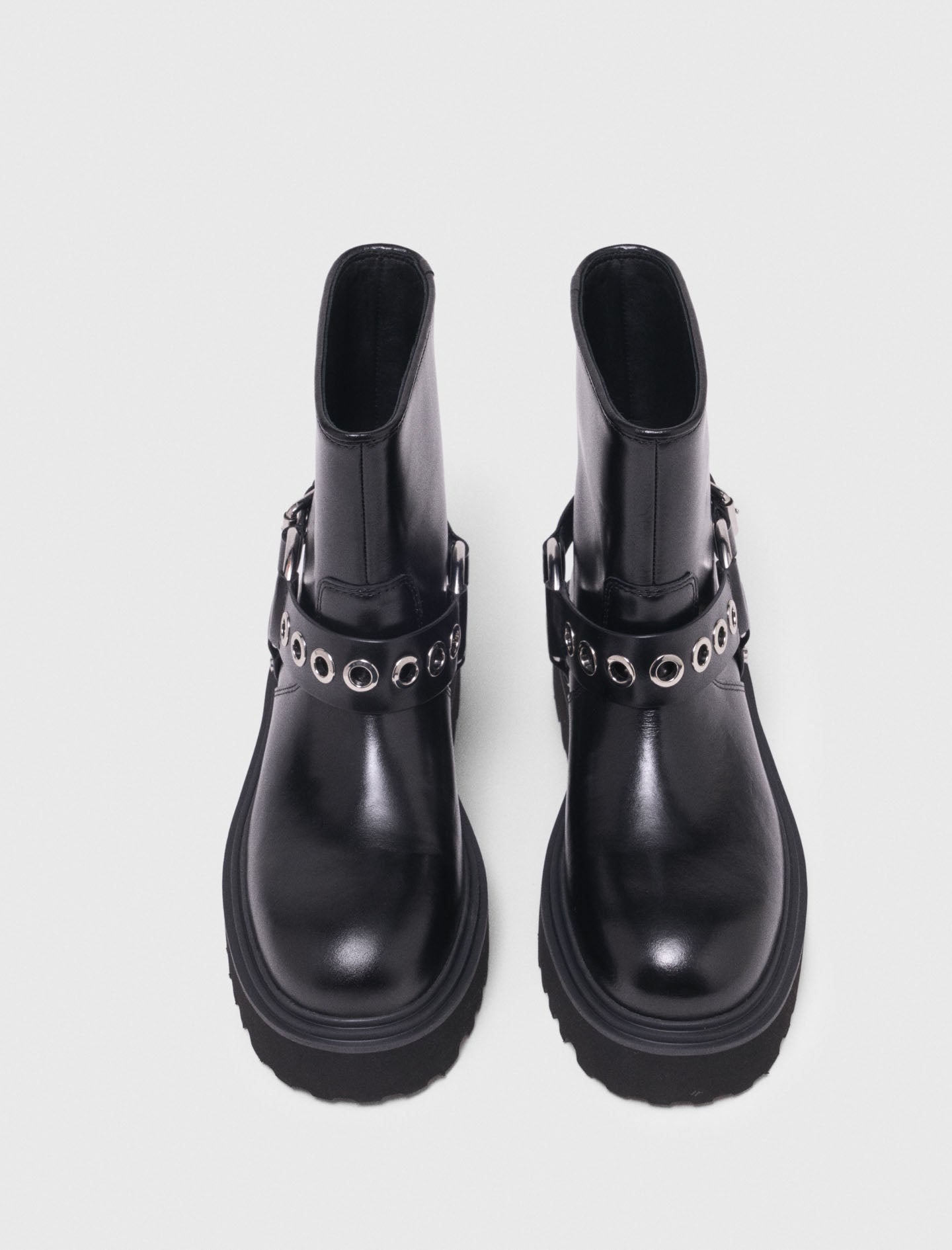 Leather Biker Boot BLACK