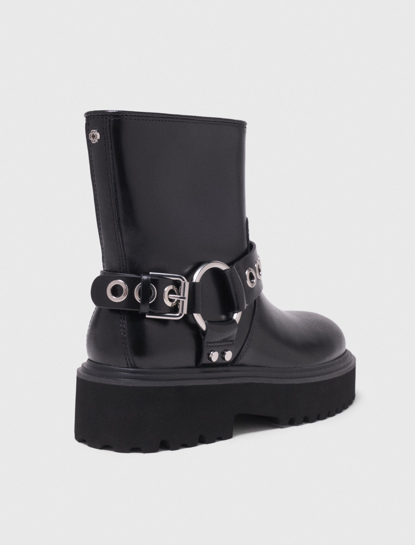 Leather Biker Boot BLACK