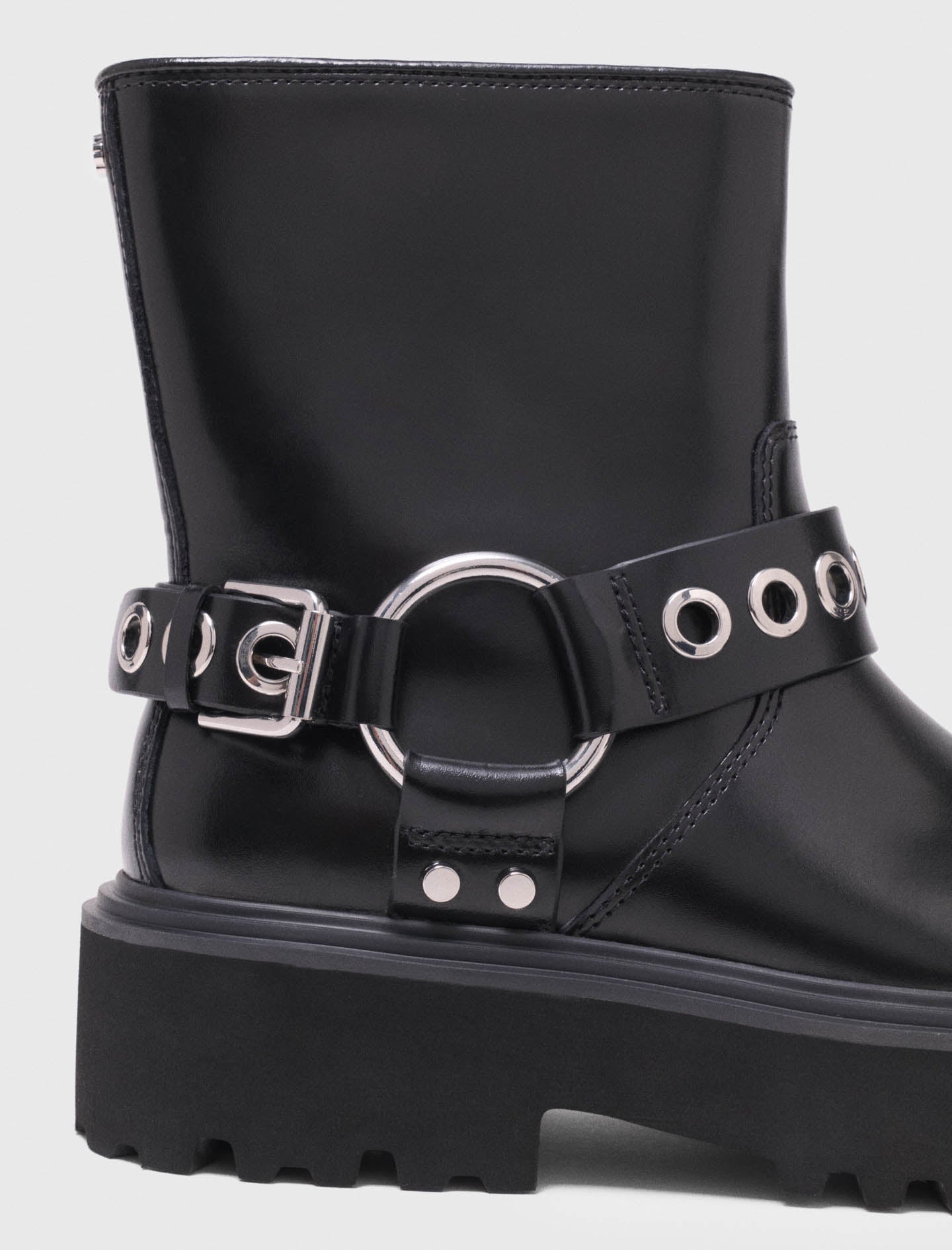 Leather Biker Boot BLACK