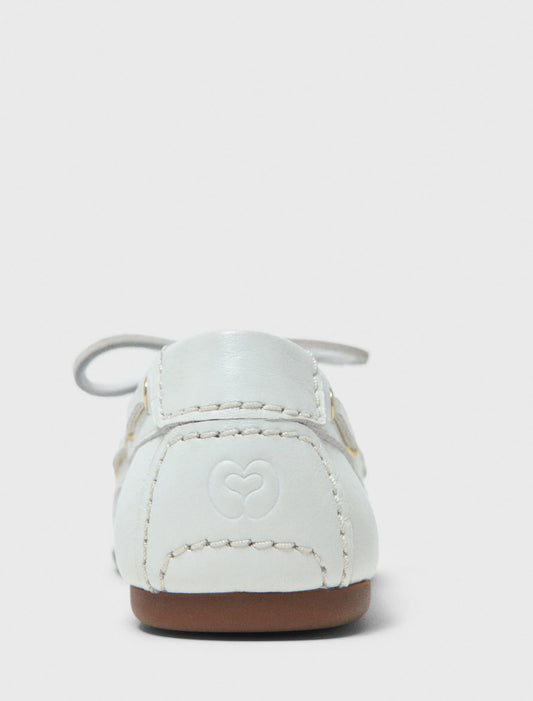 Leather Boat Shoes White