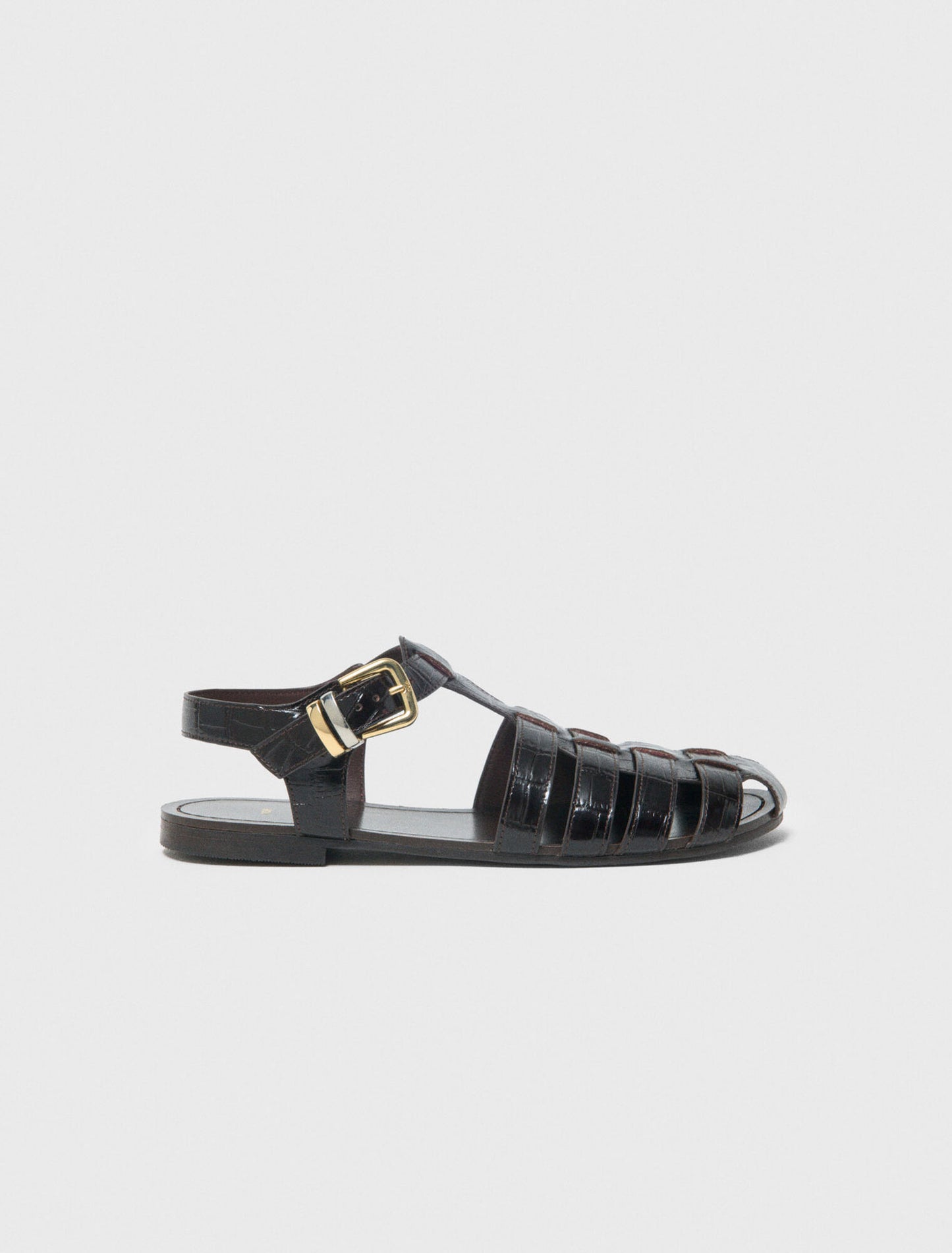 Multi-Strap Leather Sandals Brown