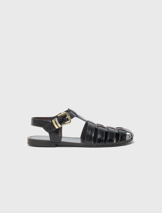 Multi-Strap Leather Sandals Brown