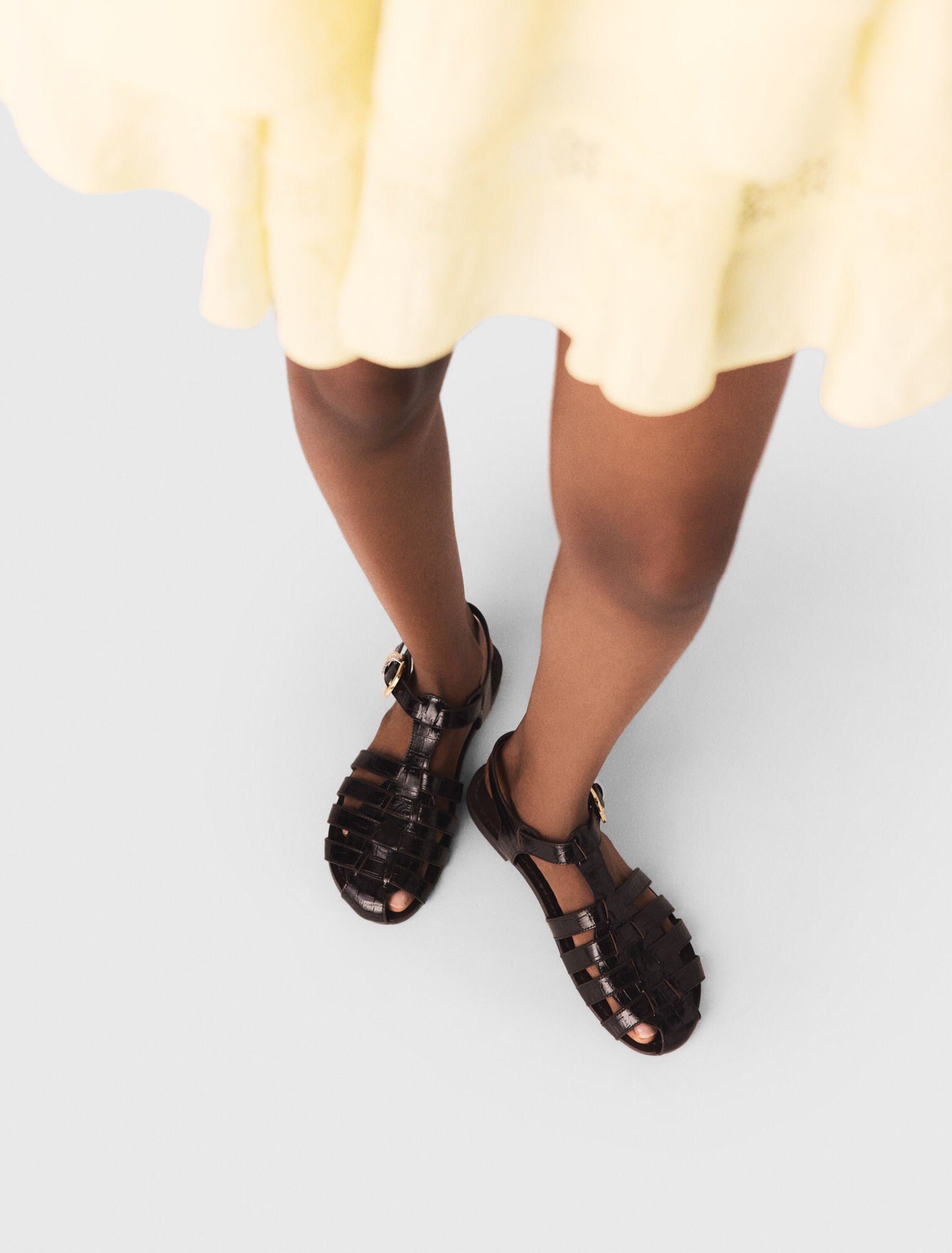 Multi-Strap Leather Sandals Brown