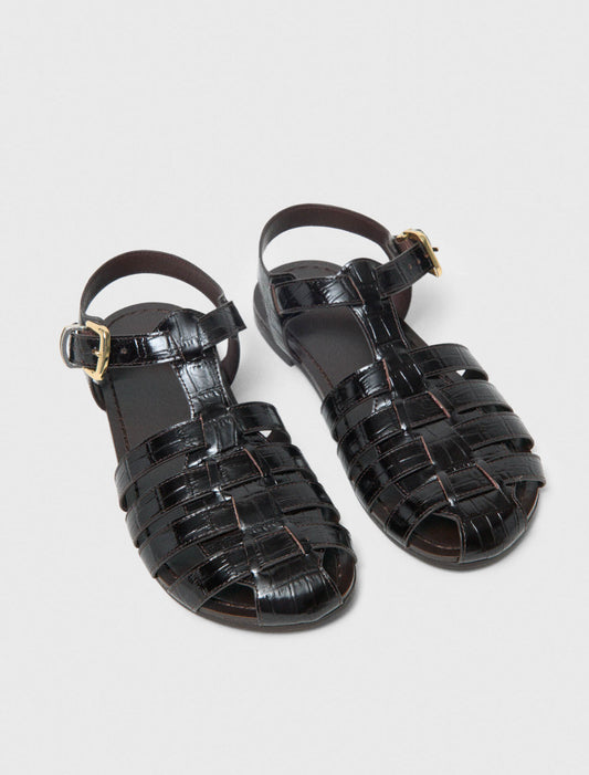 Multi-Strap Leather Sandals Brown