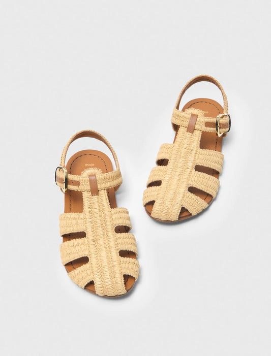 Flat Strap Sandals Beige